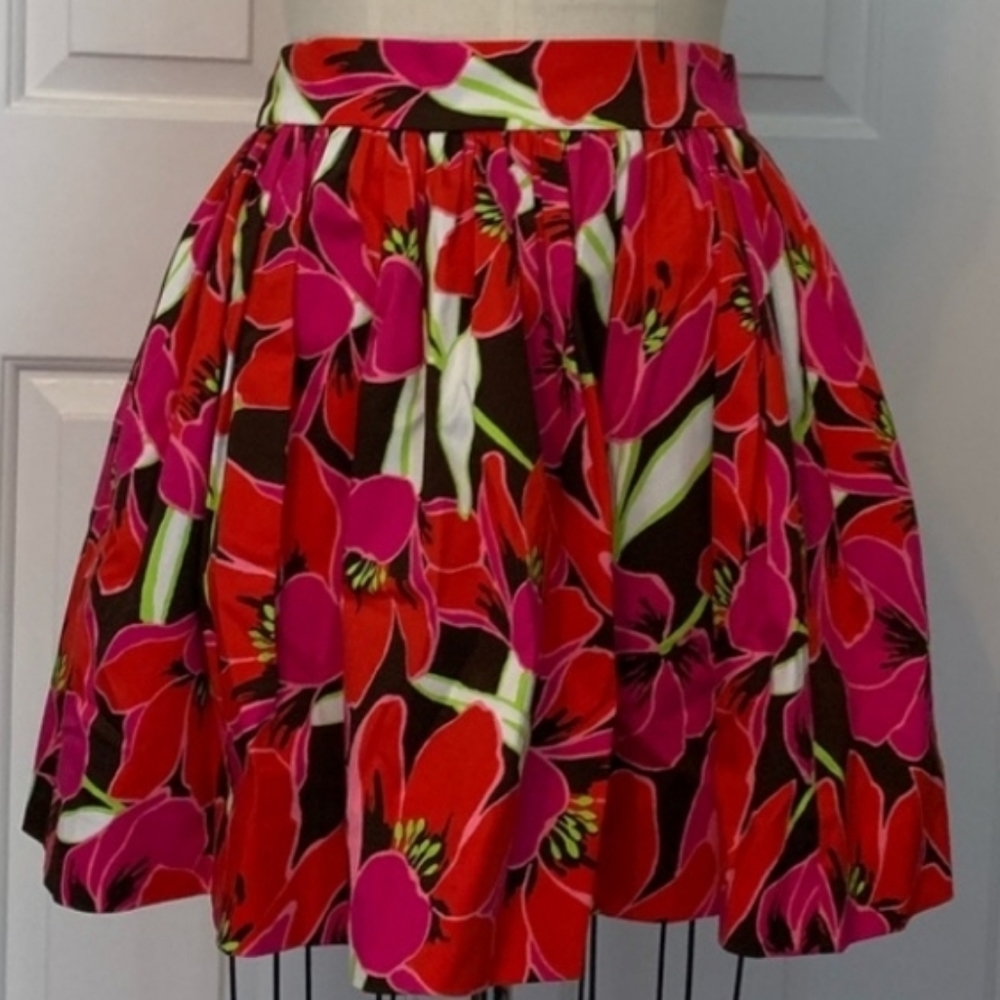 Kate Spade Coreen Cupcake Floral Red Tropical Full Skirt Rio De size 4 - Picture 9 of 12